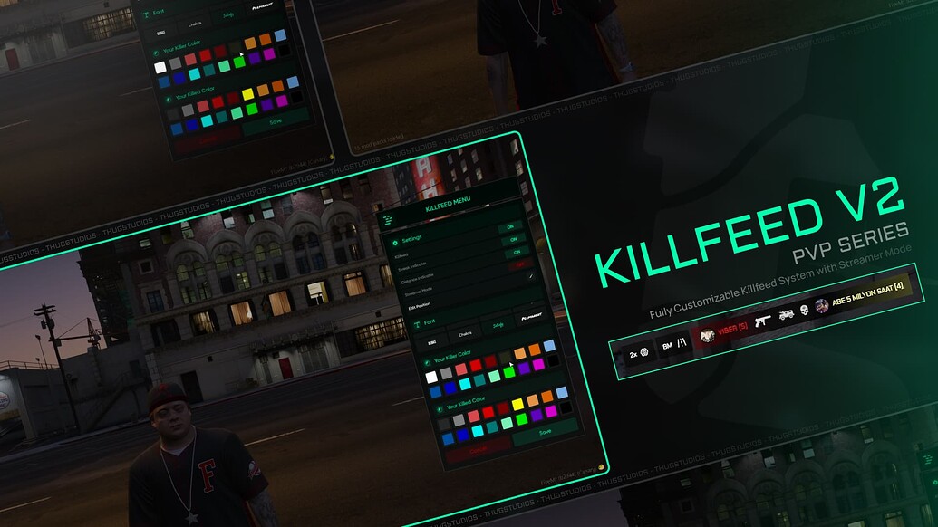 Customizable Killfeed with Streamer Mode | thug-killfeed-v2 - FiveM ...