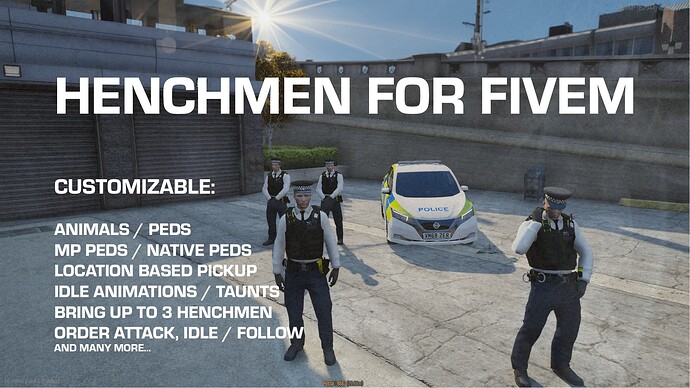 [PAID] Henchmen for FiveM (Companion, K9, Bodyguards) Thumbnail