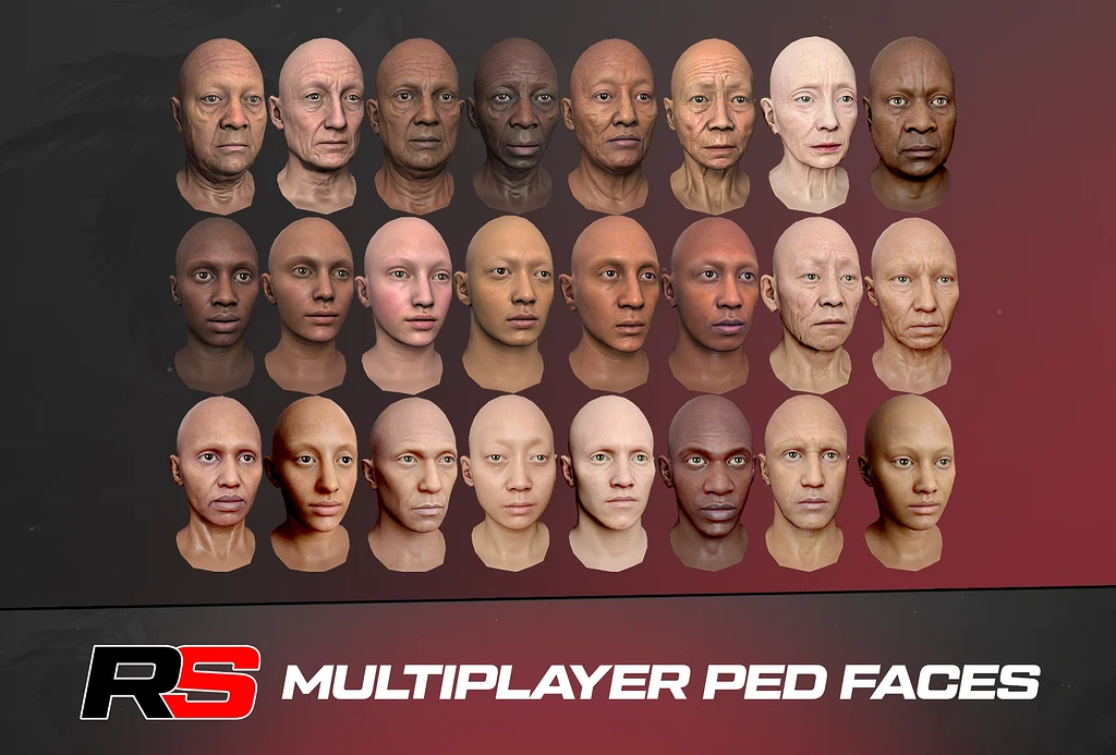 Multiplayer Ped Faces Pack - 24 MP Ped Faces - FiveM Releases - Cfx.re ...