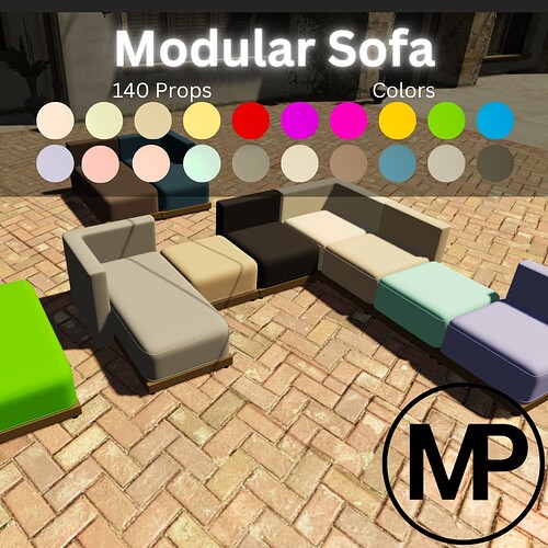 [UPDATED] Modular Sofa Pack | 140 Props thumbnail 5
