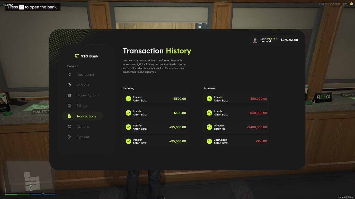 Advanced Banking System | STG [QB/ESX/QBOX] - FiveM Releases - Cfx Forum