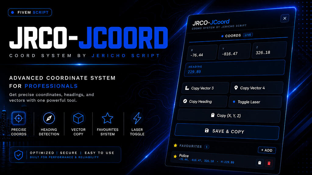 [发布][免费]JRCO JCoord |高级坐标系-FiveM插件网