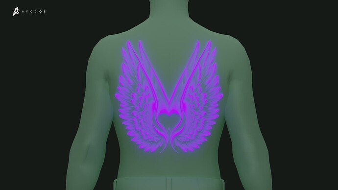 Glowing Wings Back Tattoo (MP Male) thumbnail 4