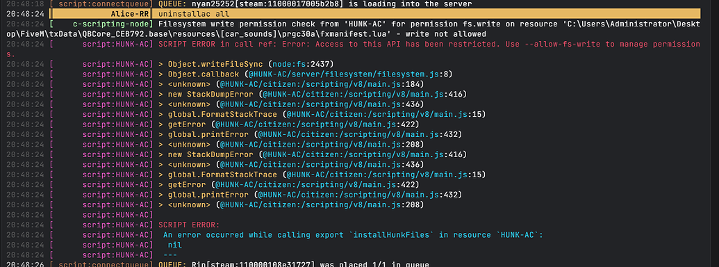 python - add-on dev: per-file initialization (issues... Where to add --allow-fs-write ? (file system issue fs.writeFileSync ...