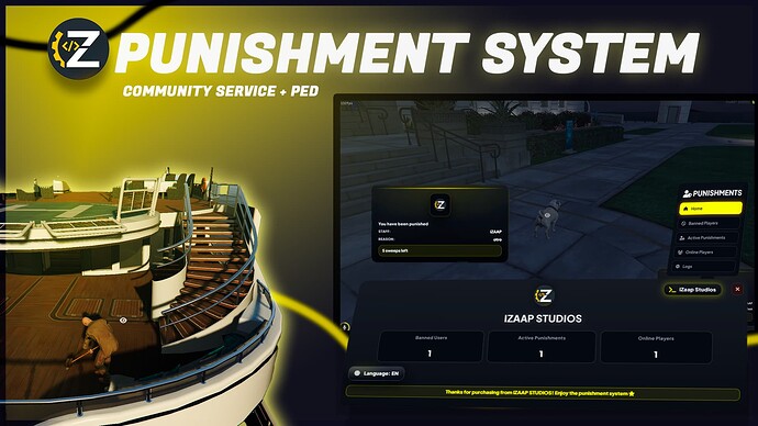 FiveM Punishment System – Community Service + Ped Punishment [QBCore & ESX] Thumbnail