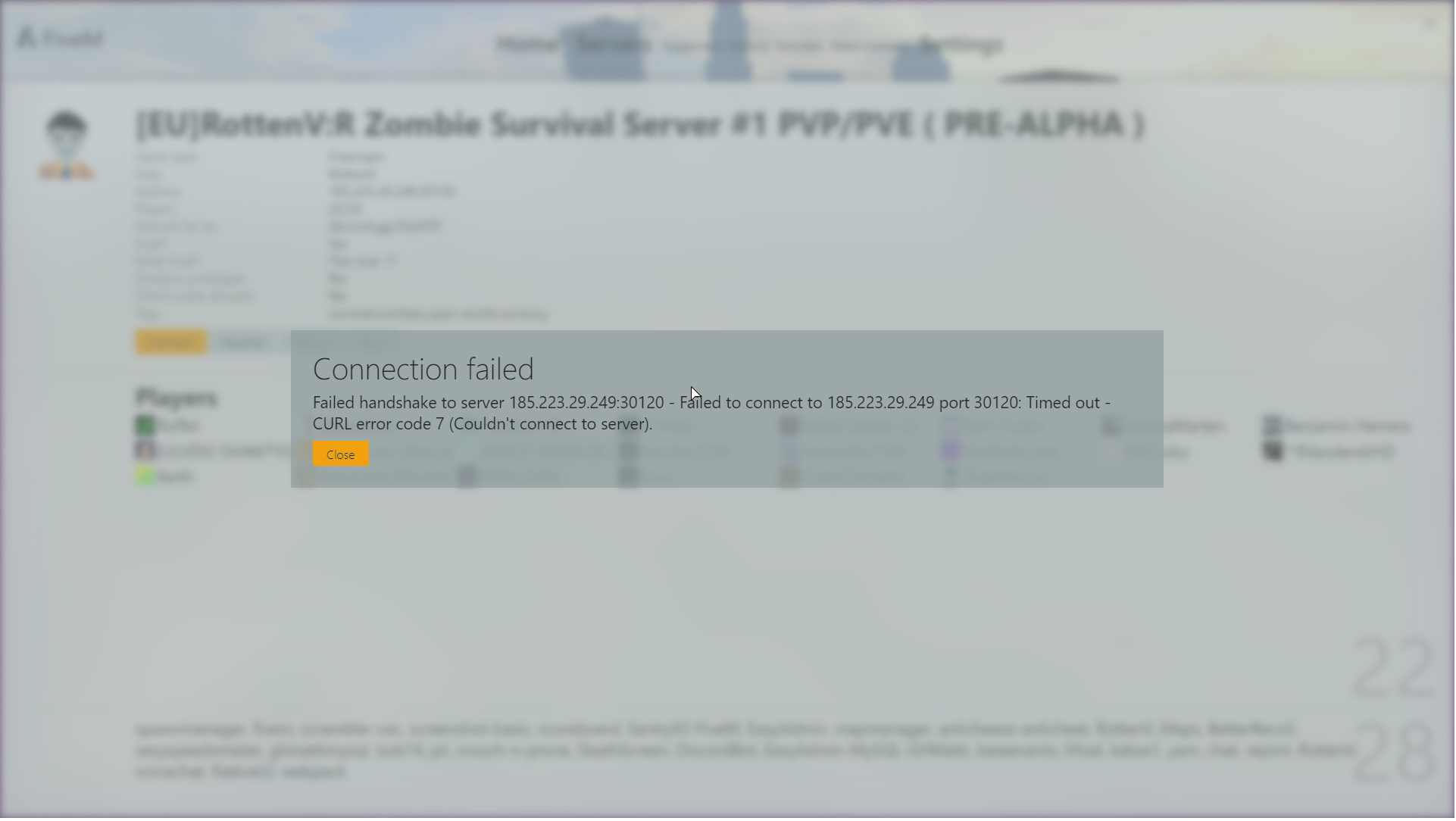 5m Error Code Error Code 7, Cannot Connect to Any Server - FiveM Client Support - Cfx ...
