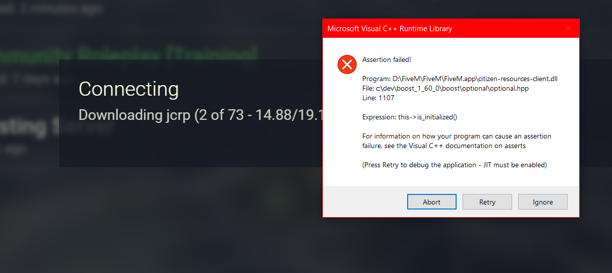 Fivem Attempt to Load Server Issue - FiveM Client Support - Cfx Forum