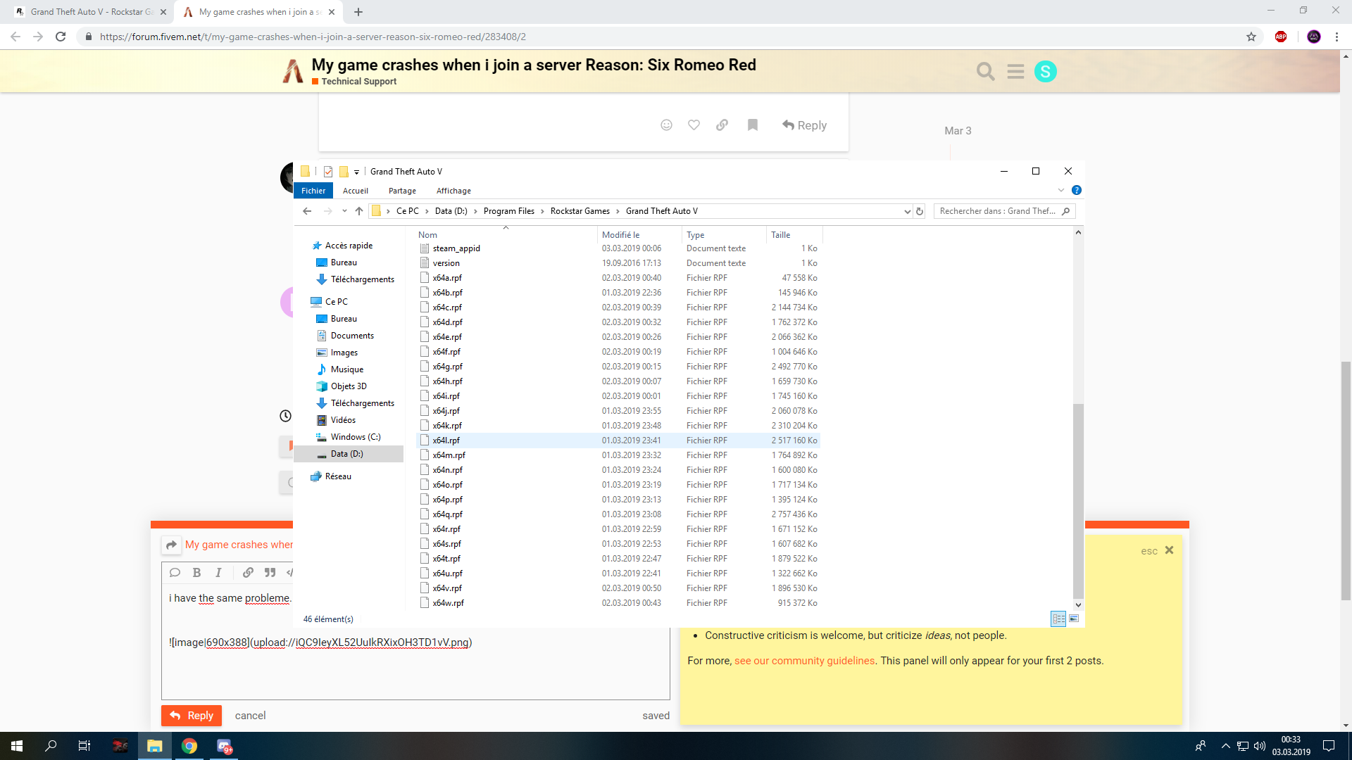 My game crashes when i join a server Reason: Six Romeo Red - FiveM ...