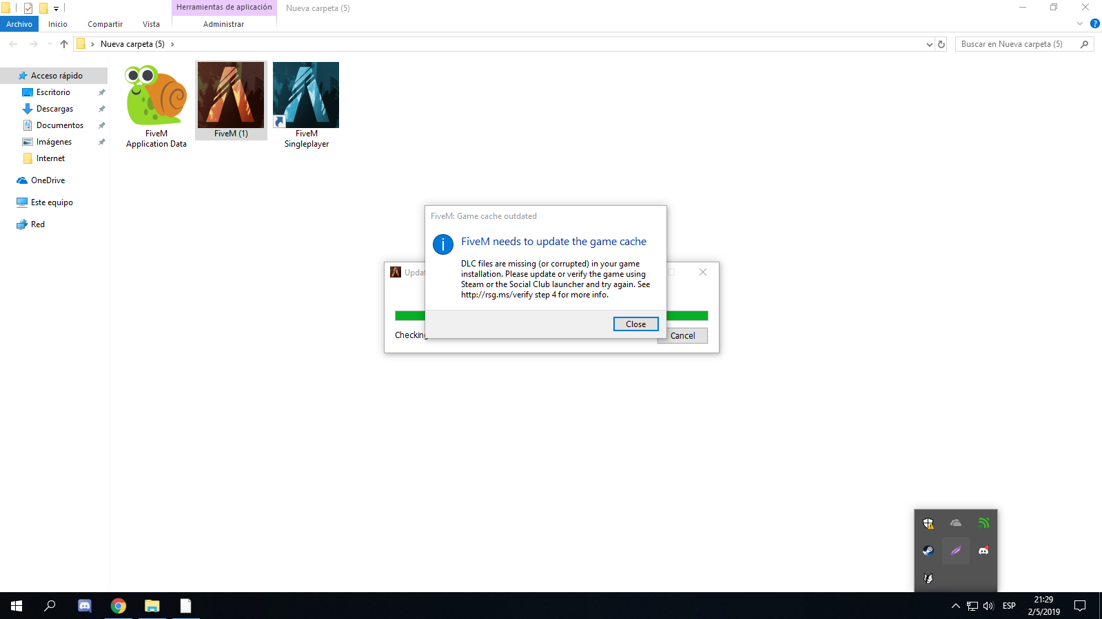Please help fivem needs to update the game cache - FiveM Client Support ...