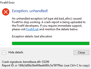 While i'm trying to join a server i get an error and my game crashes ...
