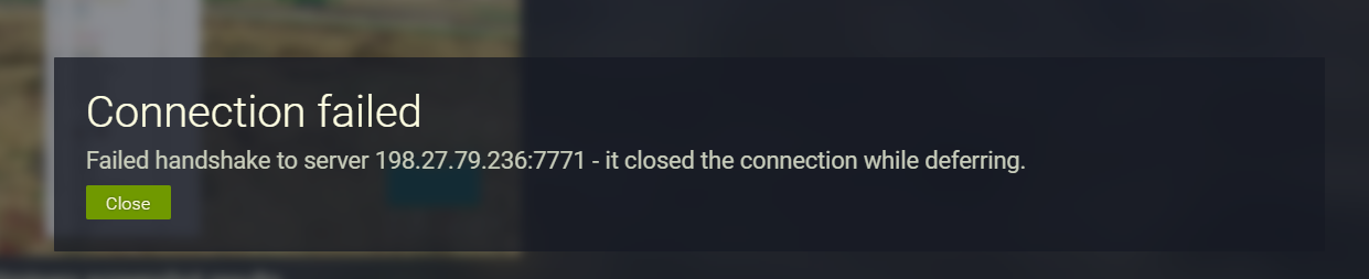Connection Error Handshake failure - FiveM Client Support - Cfx Forum