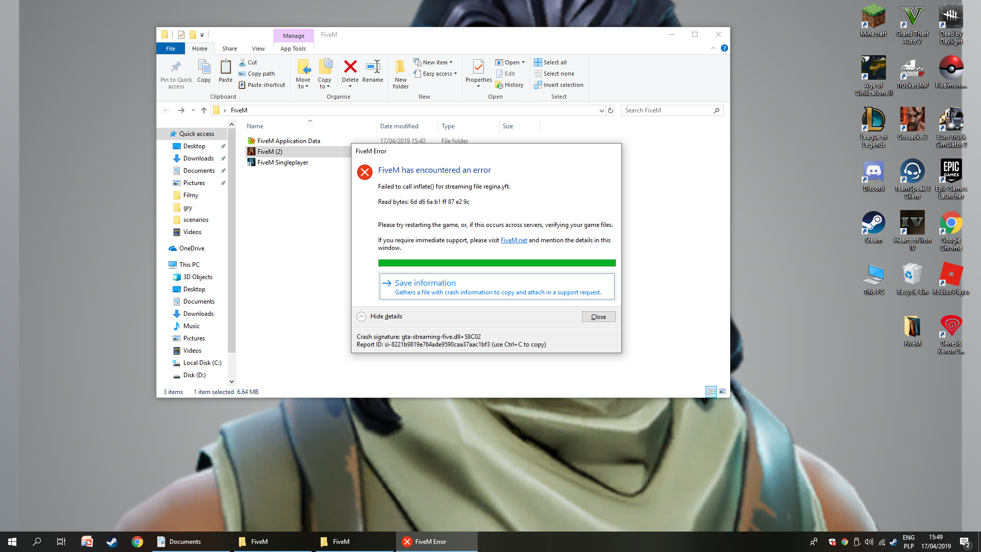 Game crash me within 5 minutes - FiveM Client Support - Cfx Forum