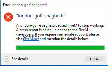 FIVEM LONDON-golf-spaghetti error