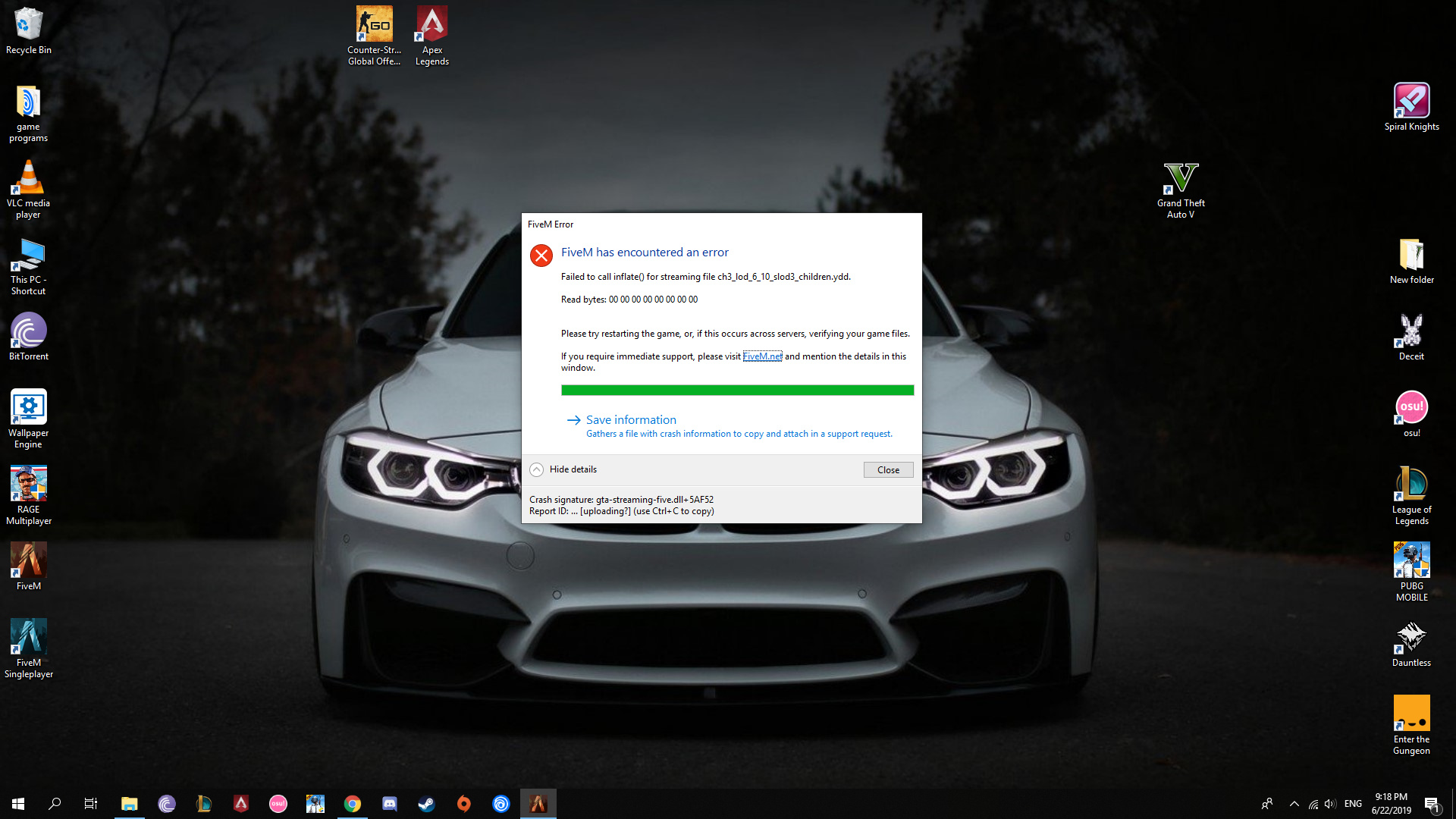 Crashes everytime i try to log into server - FiveM Client Support - Cfx ...
