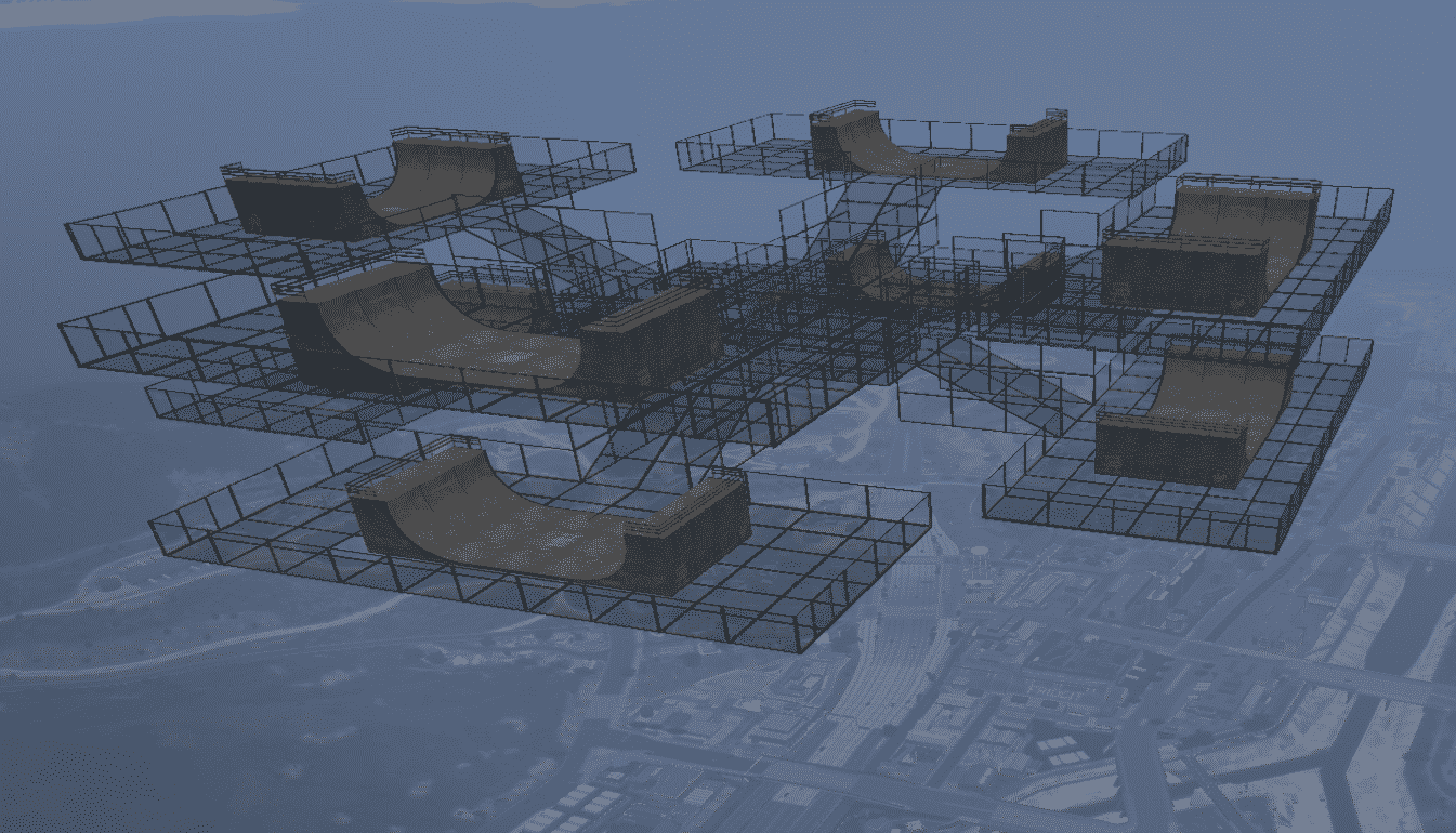 [PAID] [Custom Maps] FiveM Skyramps with 2 floors and 8 ramps for 1v1´s Thumbnail