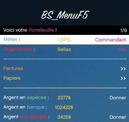  [PAID] BS_MenuF5 (Personal Menu | Administration Menu | Inventory UI) thumbnail 9