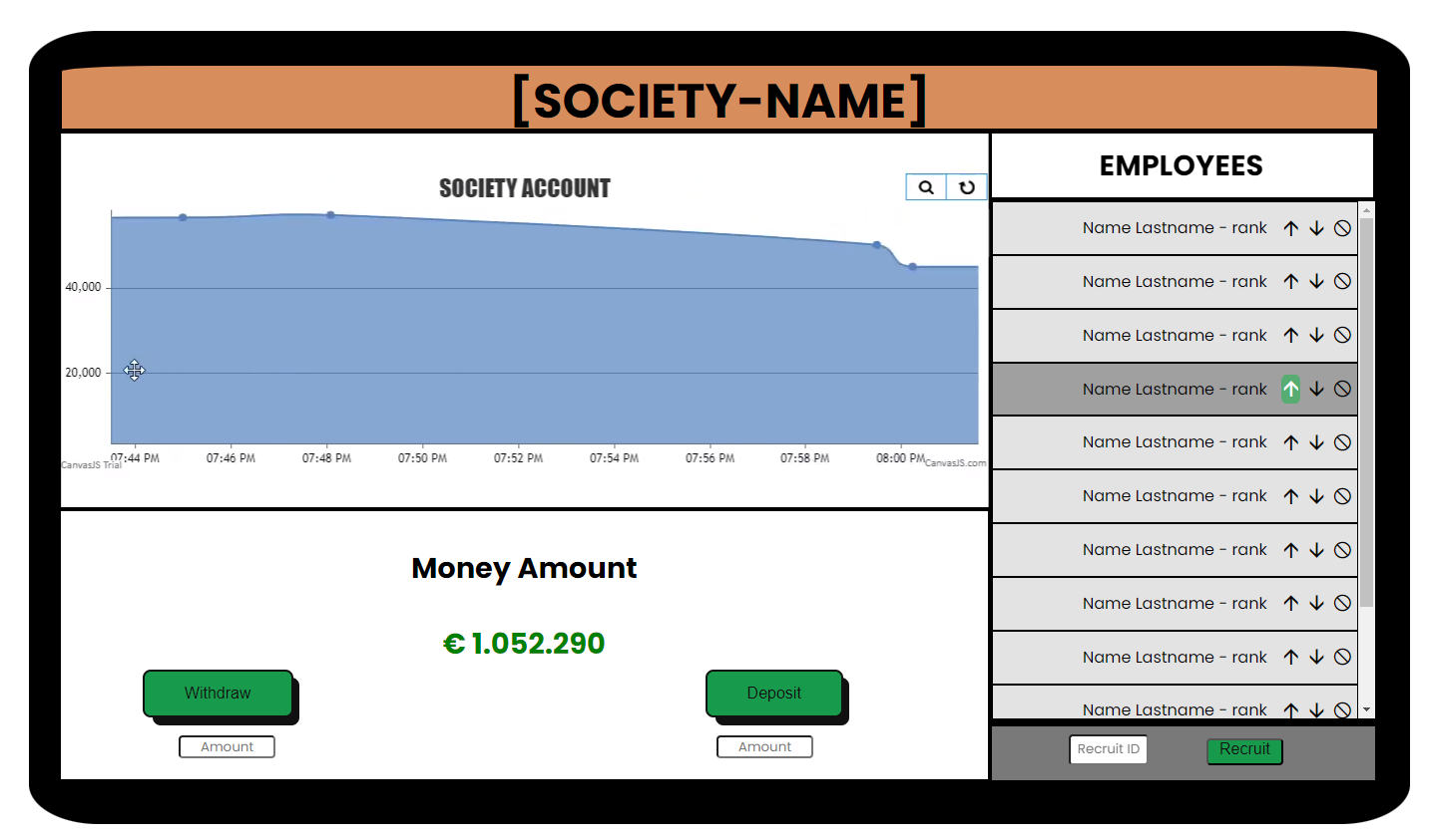 [ESX] [PAID] Boss & Society UI- Account Graph - FiveM Releases - Cfx Forum
