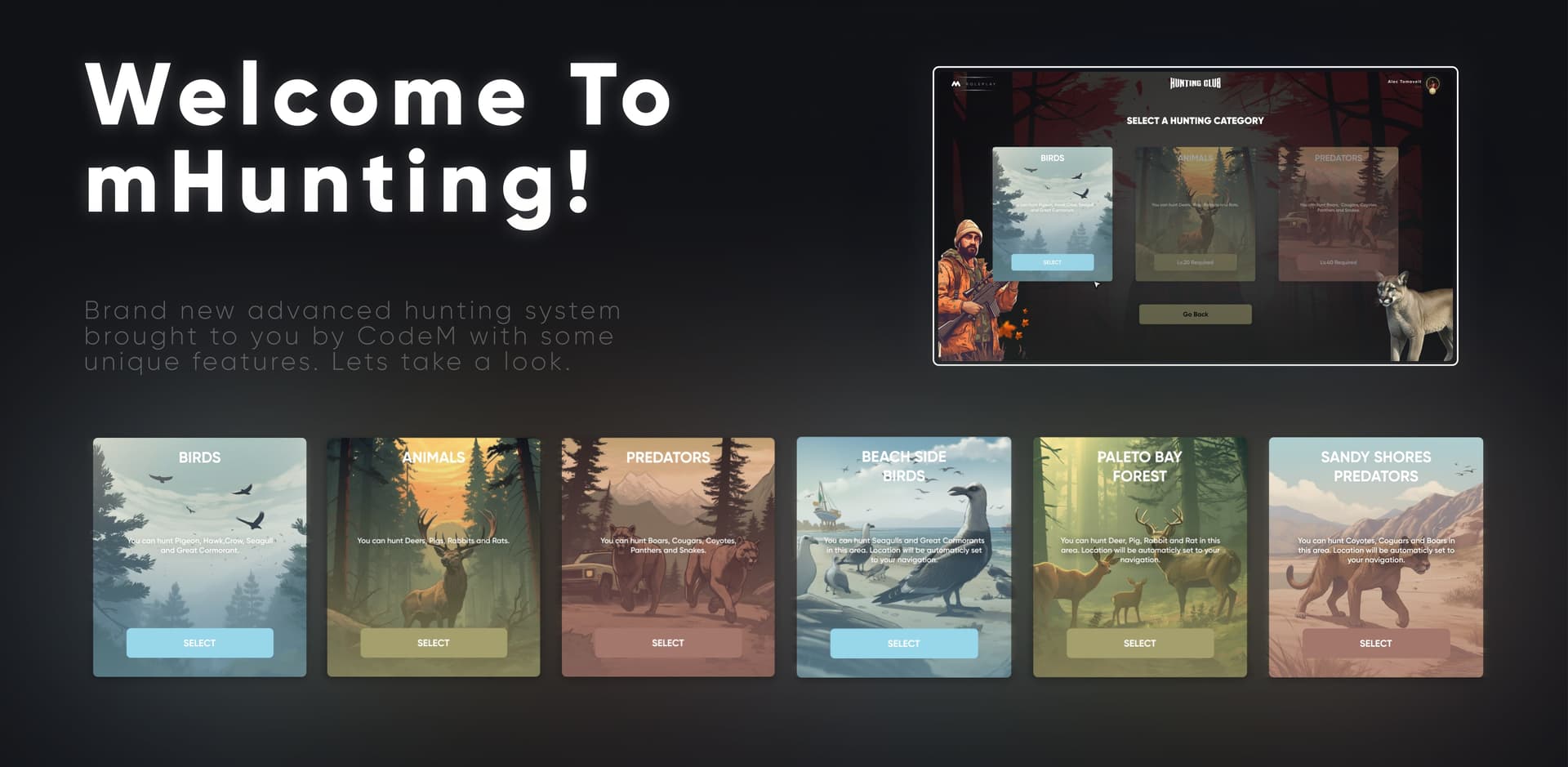 CodeM mHunting ( Advanced Hunting System ) - FiveM Releases - Cfx.re ...