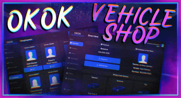 🆗 okokVehicleShop [QBCORE][ESX][PAID] Thumbnail