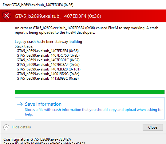 Error GTA5_b2699.exe!sub_1407ED3F4 (0x36) 10_16_2022 1_45_58 PM