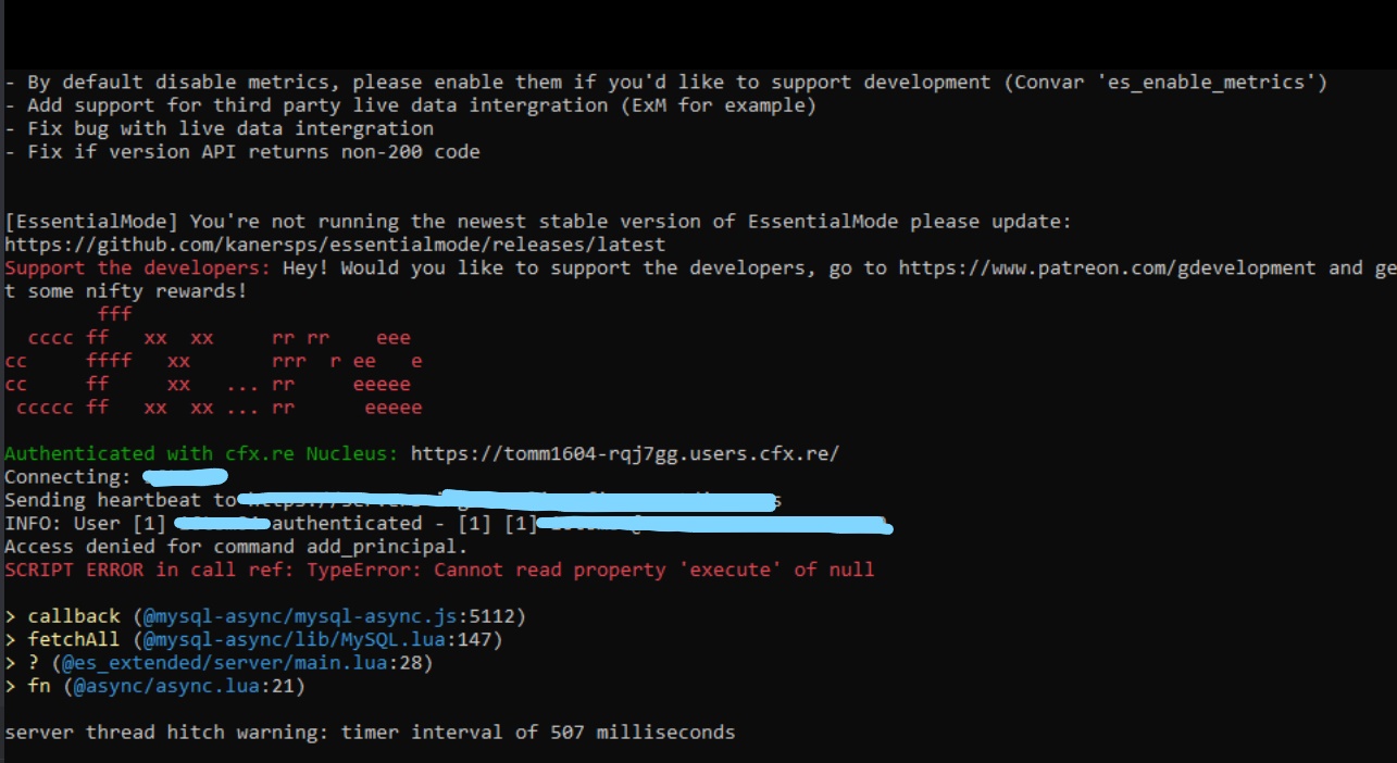 Script error while connecting - Resource Support - Cfx Forum