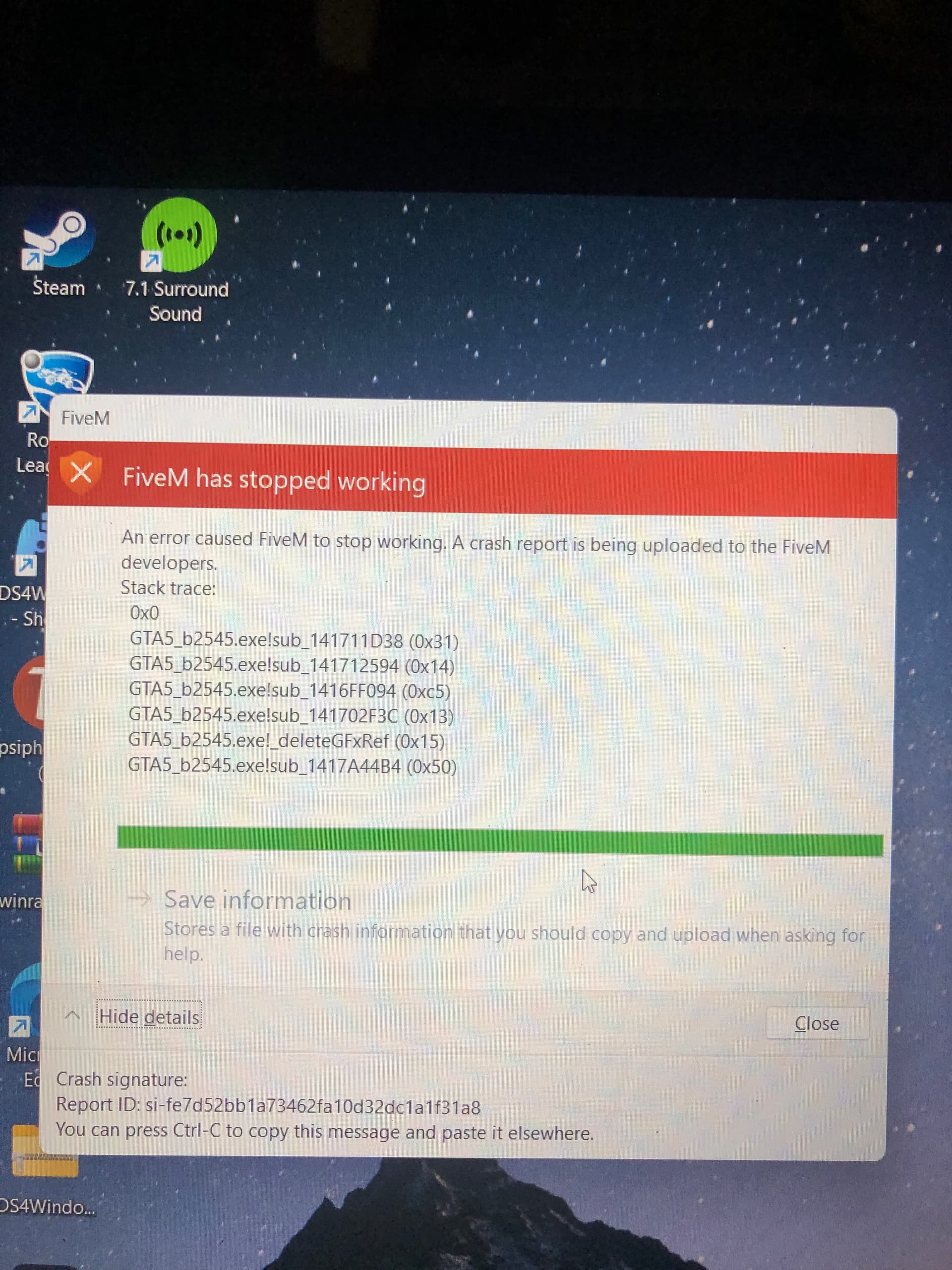 Crashing - FiveM Client Support - Cfx.re Community
