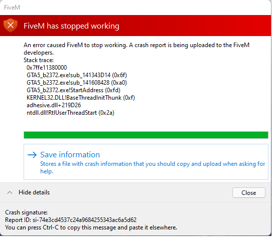 Crashing upon joining server - FiveM Client Support - Cfx Forum