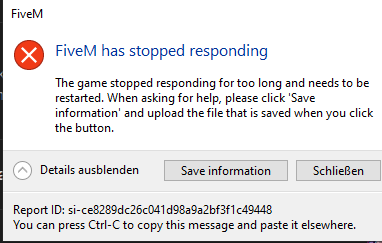 FiveM crashes on Connecting into a Server - FiveM Client Support - Cfx ...