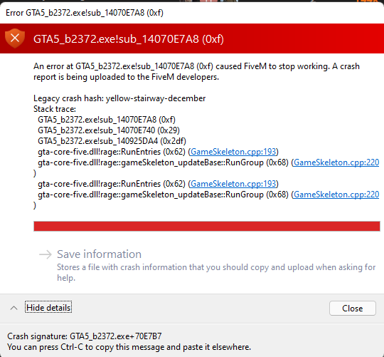 Keep Crashing - FiveM Client Support - Cfx Forum