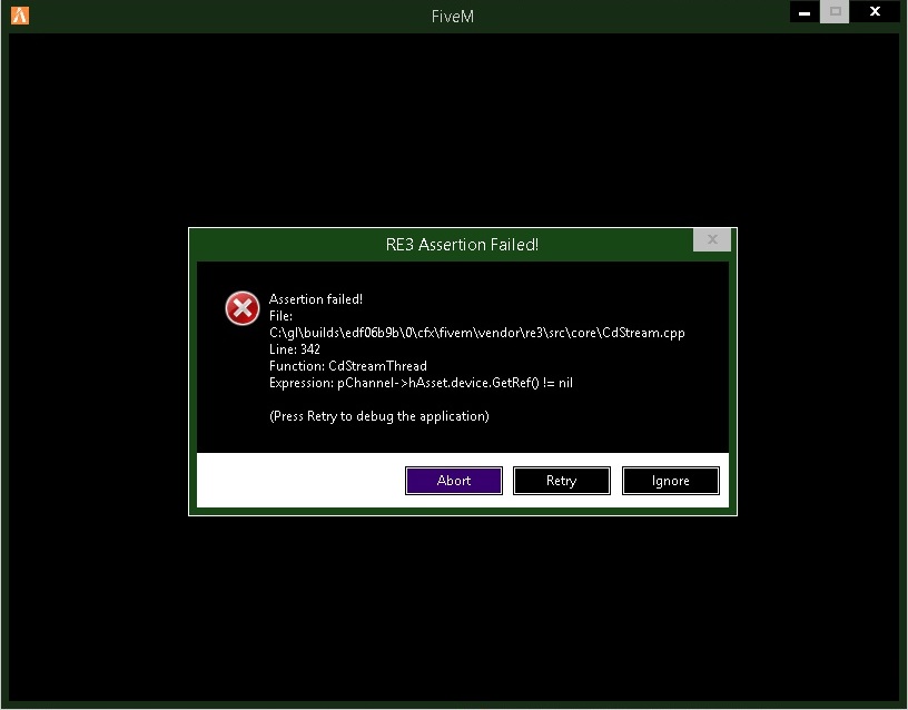 RE3 Assertion Failed - FiveM Client Support - Cfx.re Community