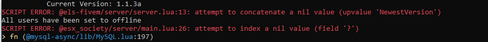 SCRIPT ERROR: @esx_society/server/main.lua:26: attempt to index a nil ...