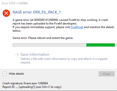 Having issues with a crash everytime I join one server december-south ...