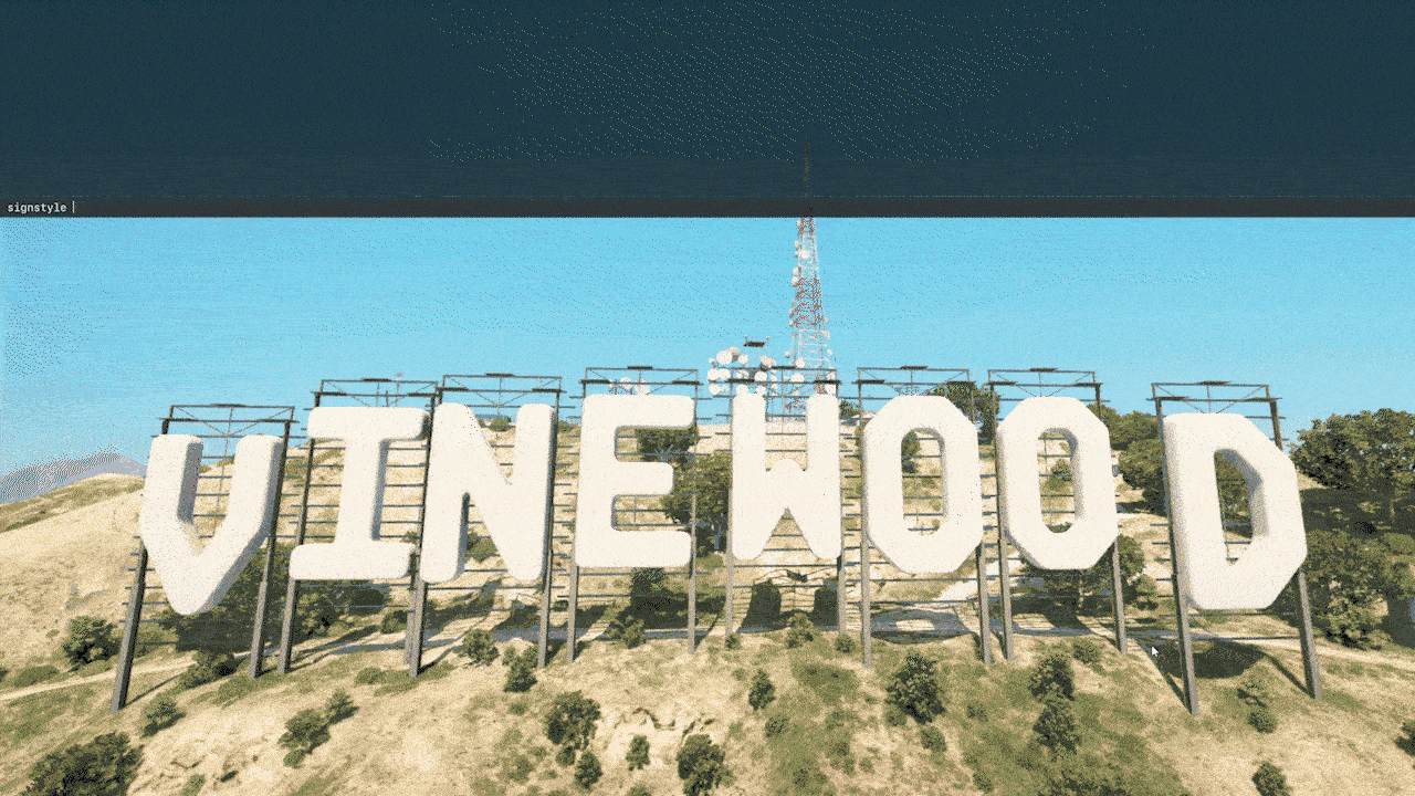 Customize Vinewood Signboard [ standalone ][ Any message, A-Z + 0-9 characters ][ Infinite Textures ] thumbnail 3