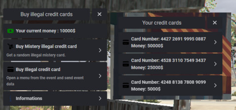 [ESX] [PAID] Illegal Credit Card's System (RP Illegal credit card system metadata, ox_target) Thumbnail