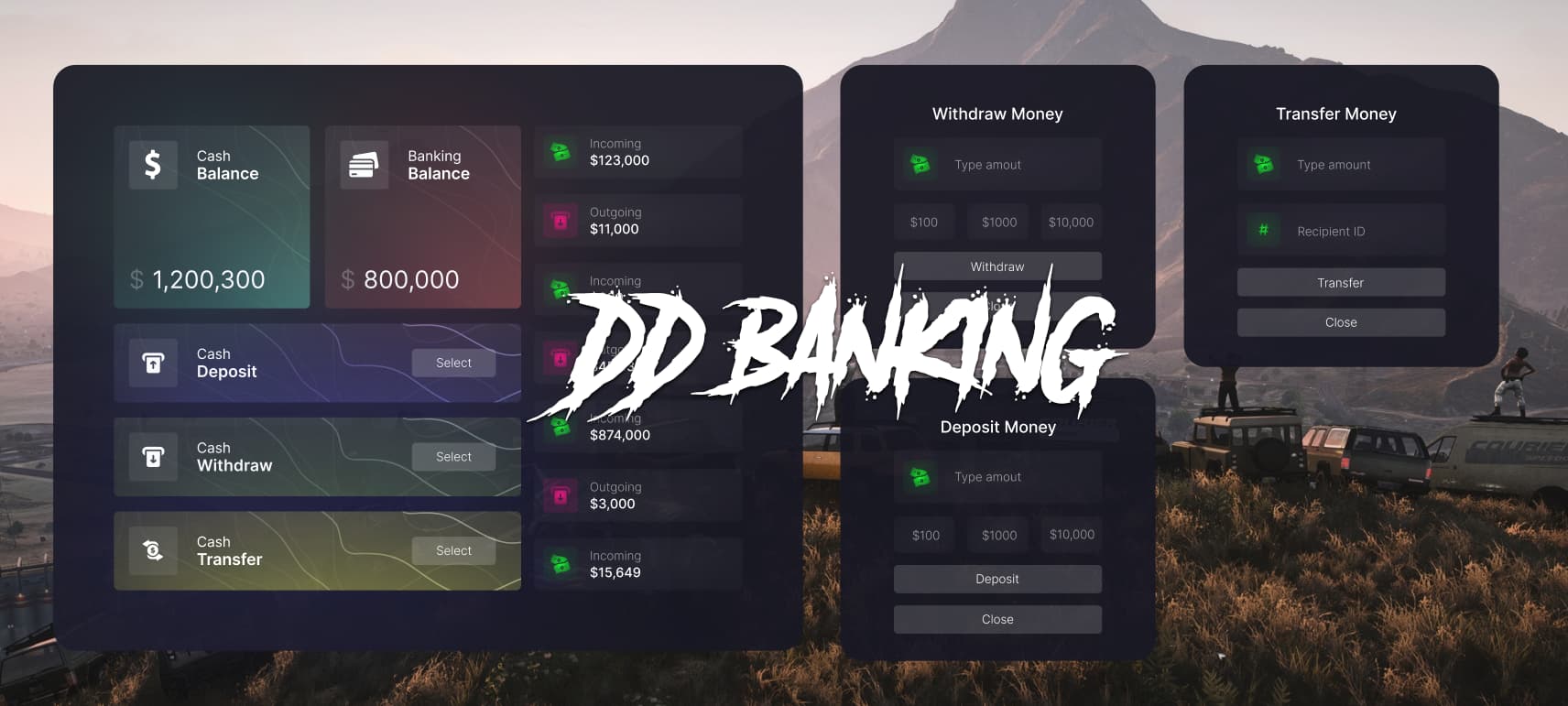 [PAID] [ESX] DD Banking HUD v1 Thumbnail