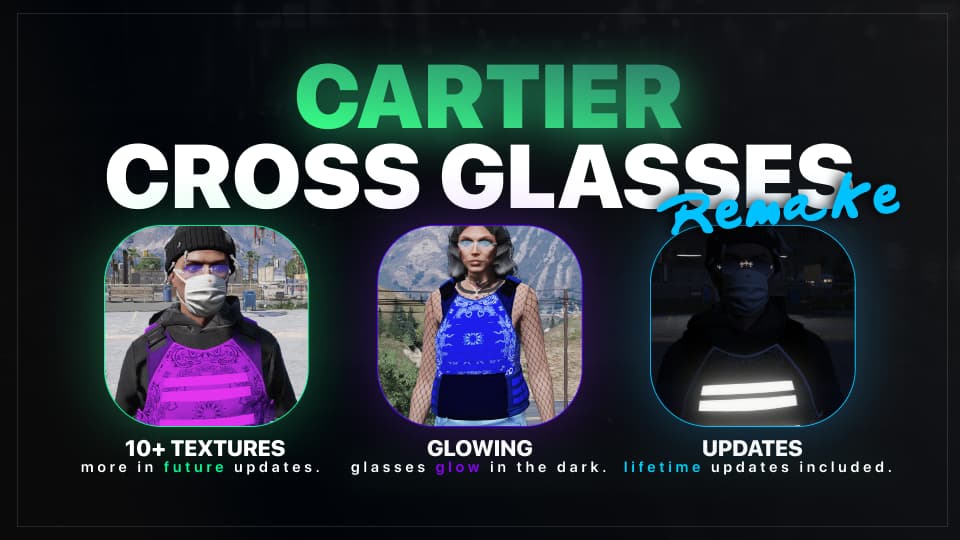 [FiveM Ready] Cartier Shade Remakes 10+ Textures (Male & Female) Thumbnail