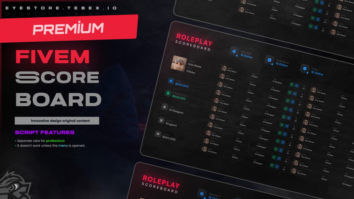 [ESX / QBCore] Eyes Scoreboards Responsive and fast UI Thumbnail
