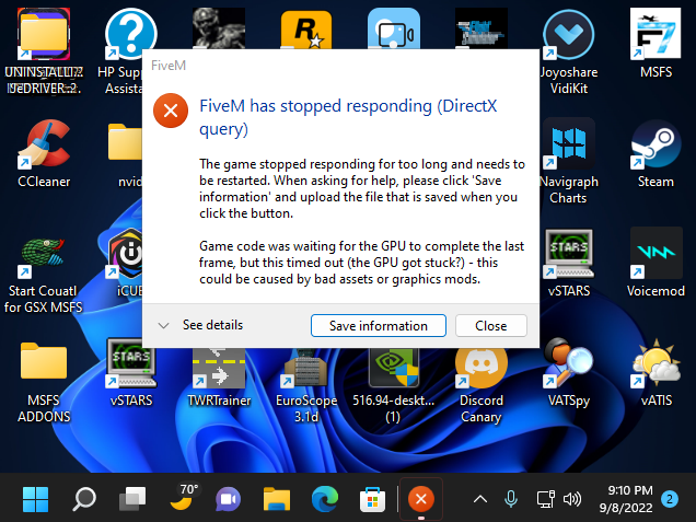 Fivem Crash, GPU Crash Monitors shut off, PC needs to restarts - FiveM ...