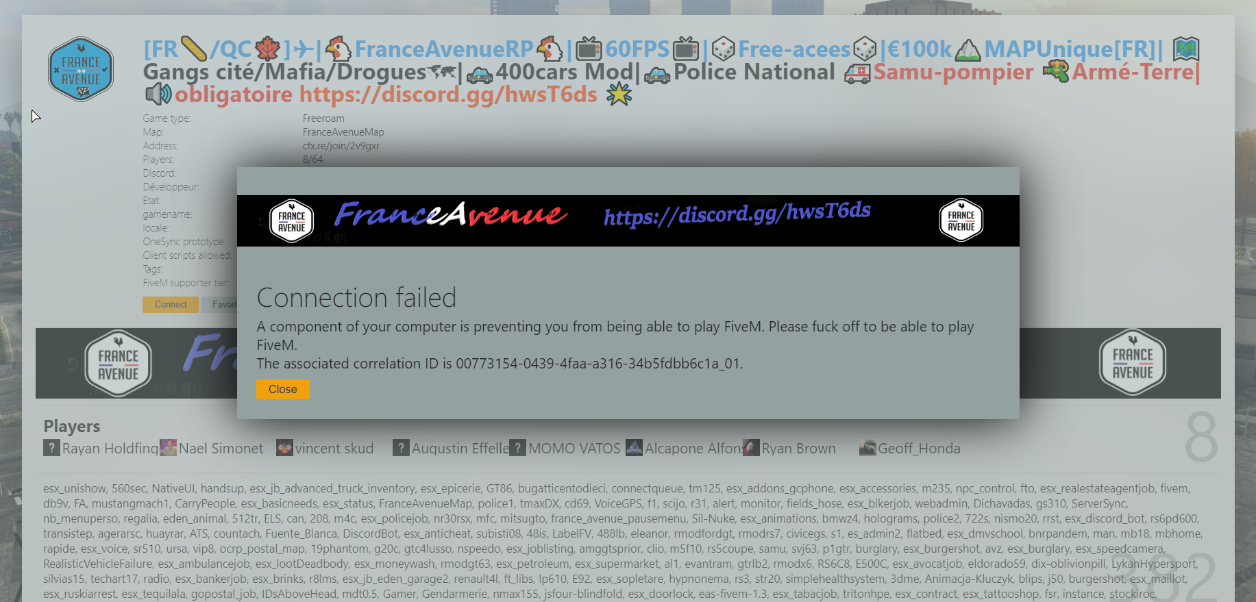 Component error - FiveM Client Support - Cfx.re Community