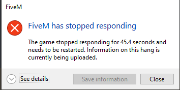 FiveM Crash Message