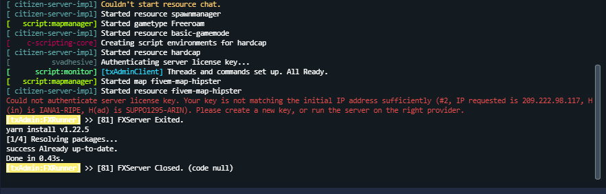 Startup Key Error - Resource Support - Cfx Forum