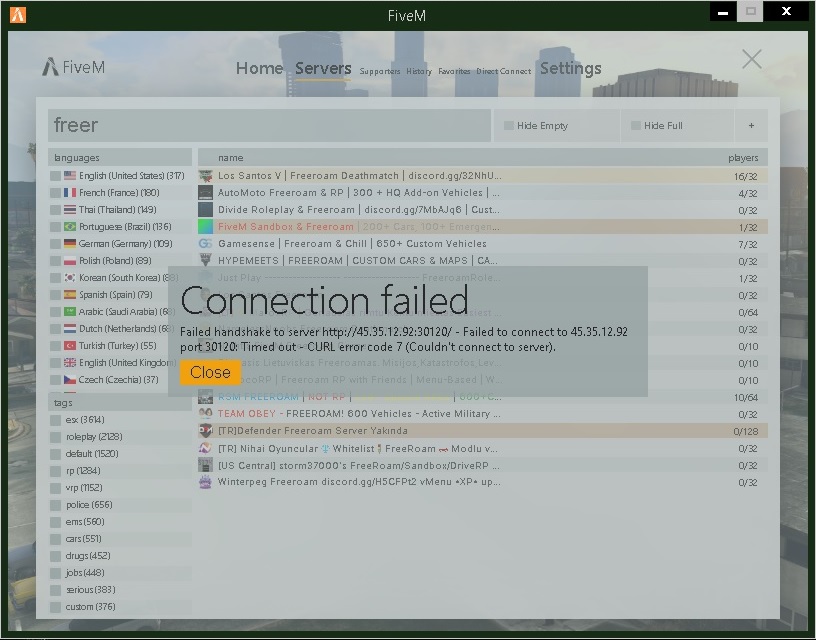 Can't Join my favorite Server - FiveM Client Support - Cfx.re Community