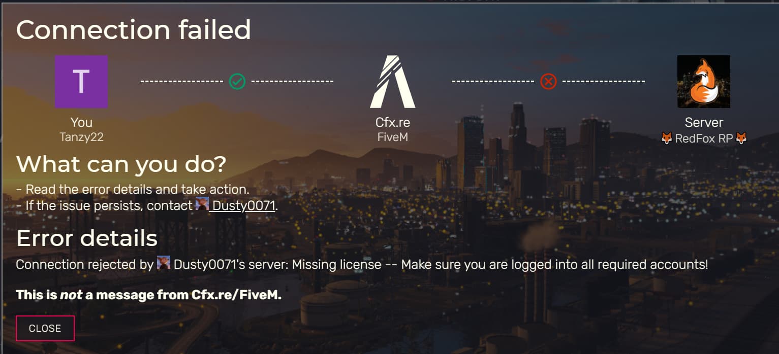 Missing License Error while connecting to one specific Server - FiveM ...
