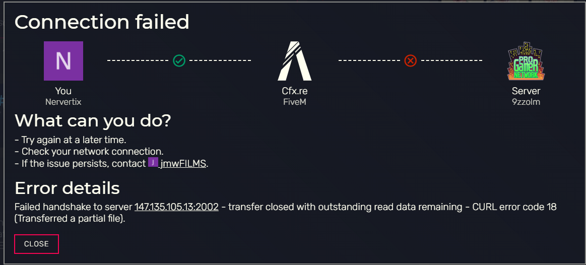 Timing out after joining my server for 30 seconds, doesnt happen on ...