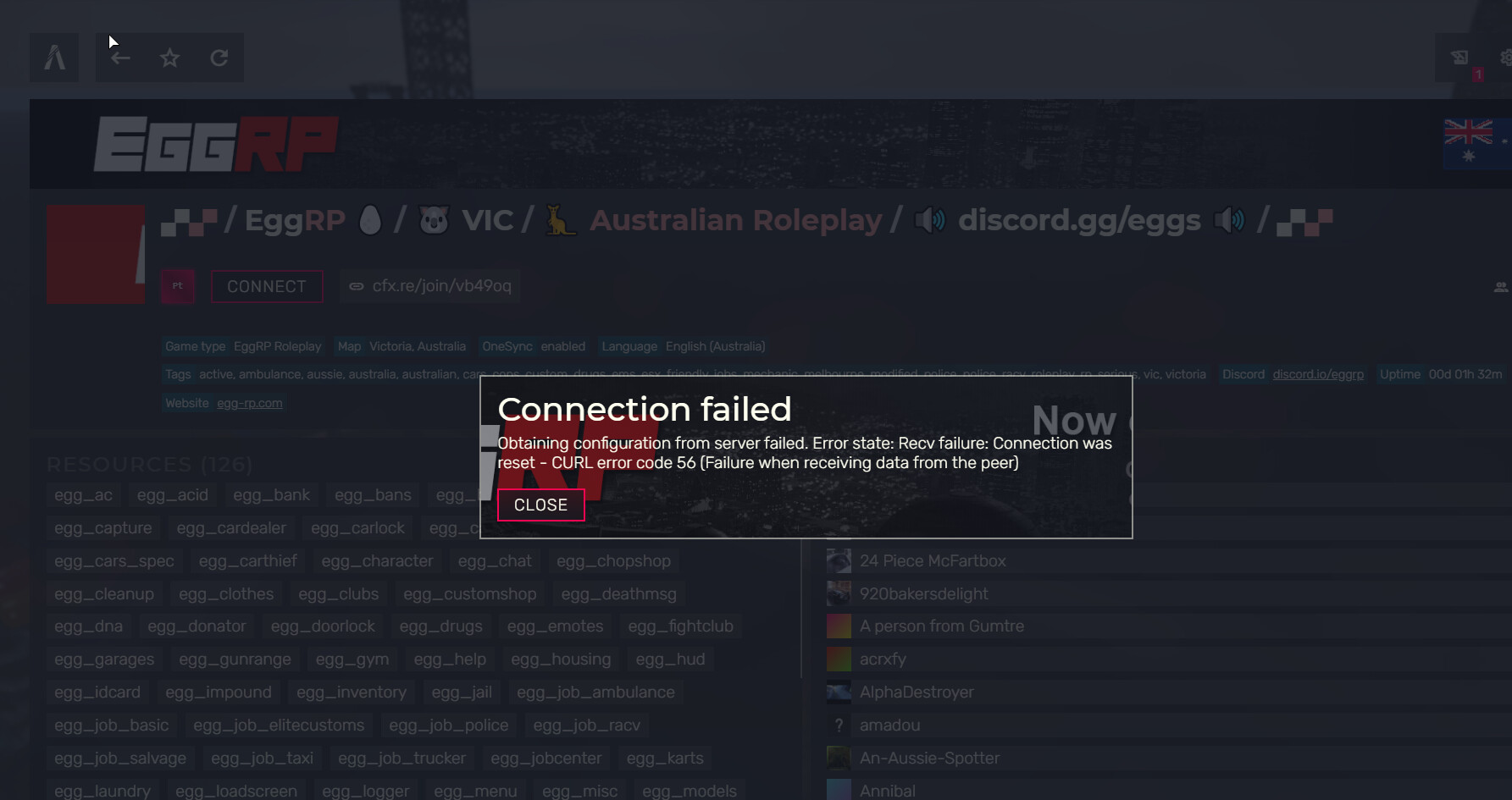 Unable to load into favorite server - FiveM Client Support - Cfx Forum