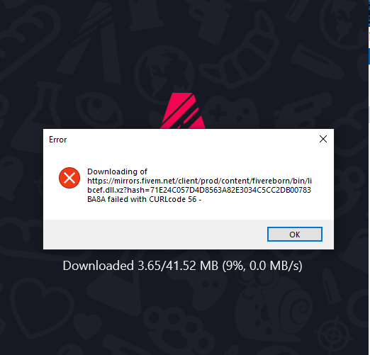 Downloading of error help - FiveM Client Support - Cfx.re Community