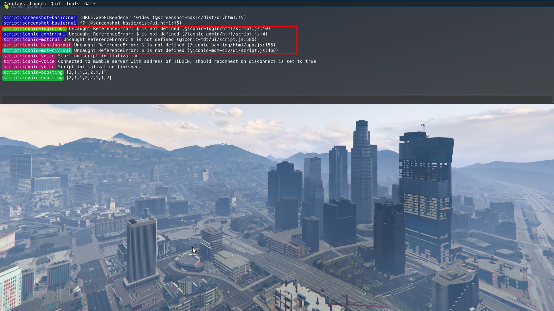 Recursive Error Fivem Getting reference errors which results in me not being able to do stuff ...