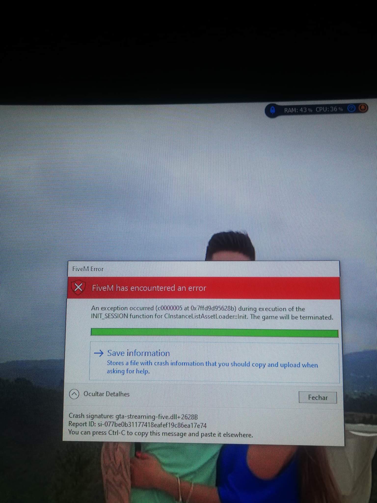 FiveM crashes when i try to enter a server - FiveM Client Support - Cfx ...