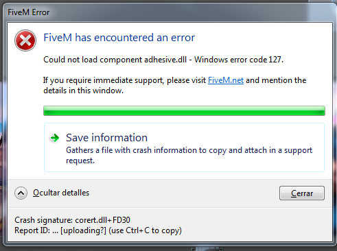Fivem getting error assertion failure crash signature net.dll+2831D ...