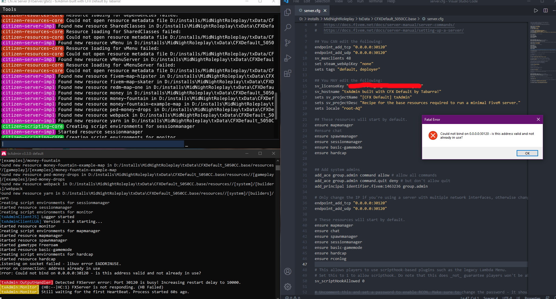 Fatal Error plz elp :( - Server Discussion - Cfx Forum